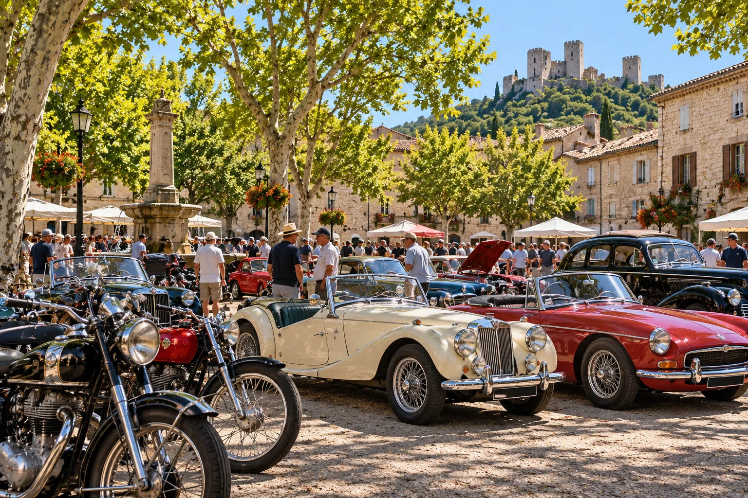 Rassemblement d'autos et motos anciennes